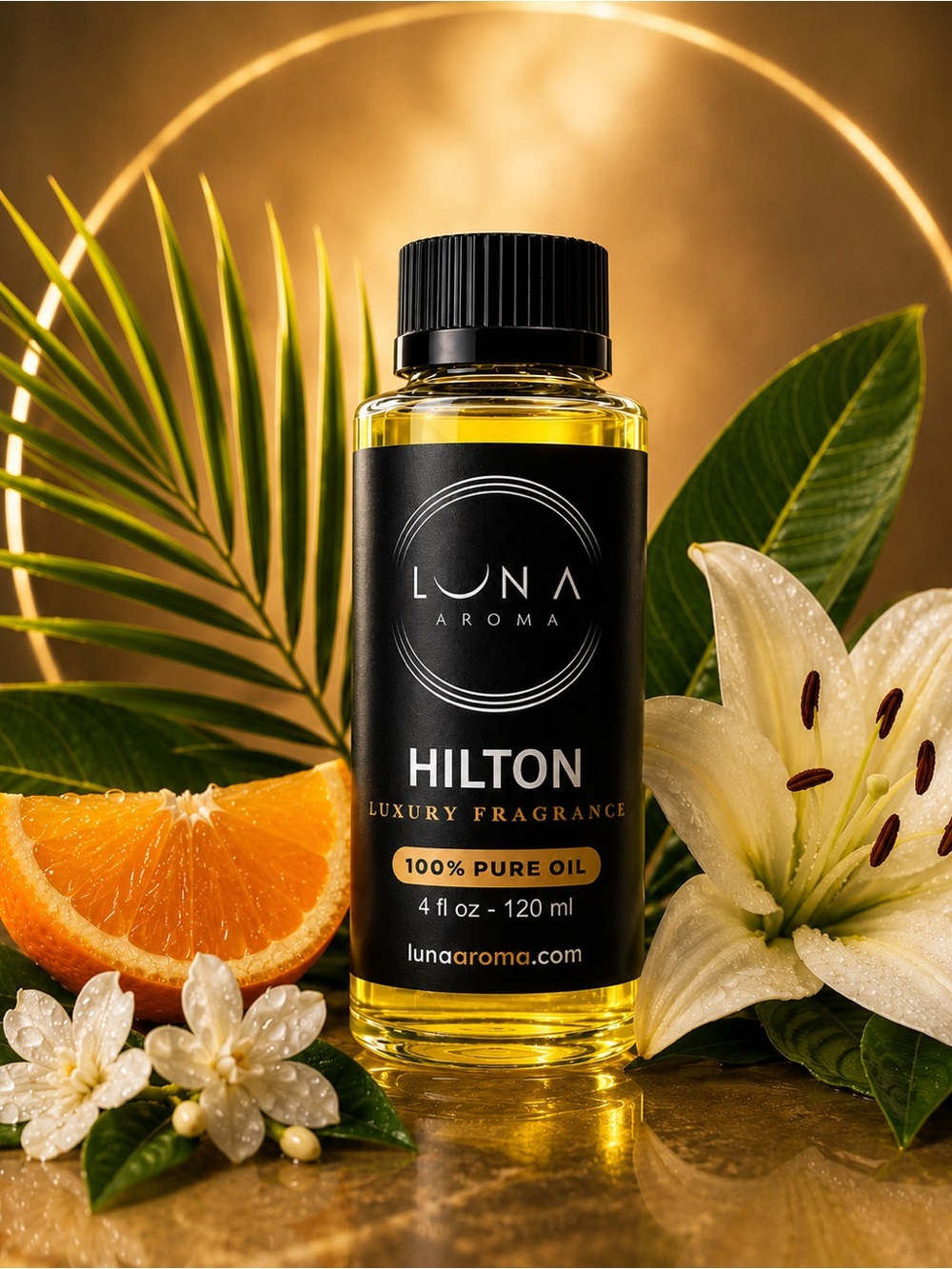 LUNA Aroma Hilton Luxury Fragrance Oil — Black & Gold Bottle